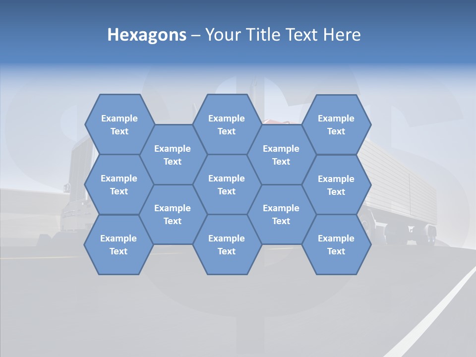 A Red Semi Truck Driving Down A Highway PowerPoint Template