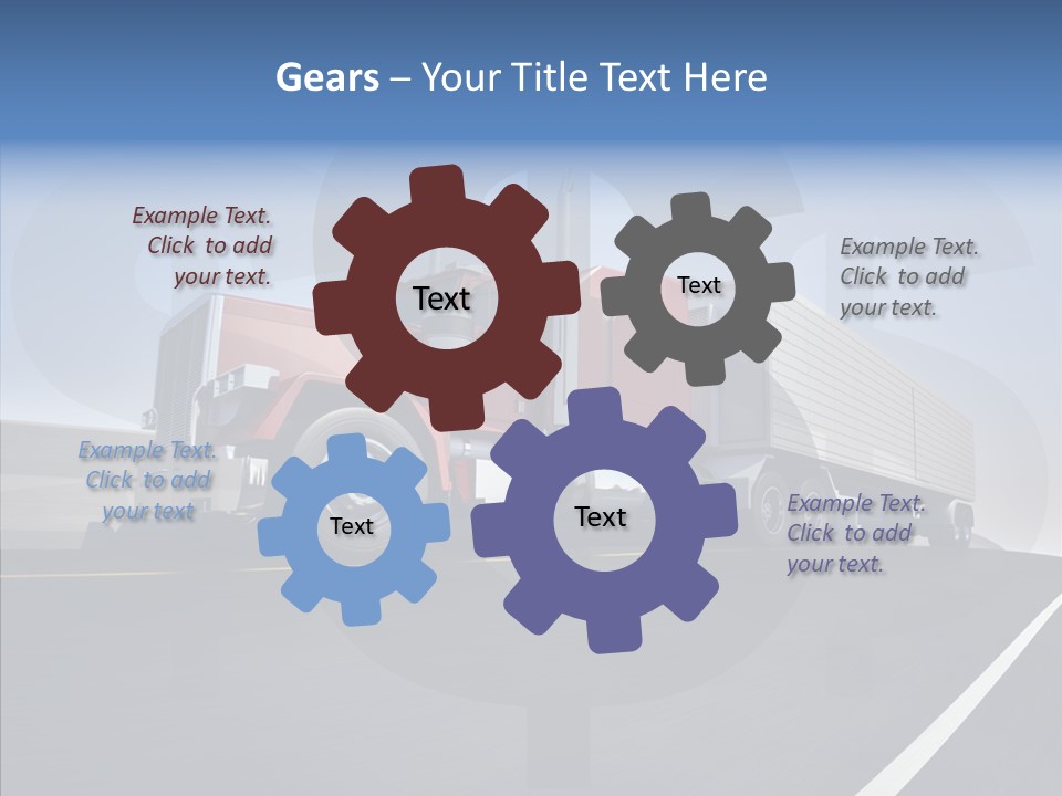 A Red Semi Truck Driving Down A Highway PowerPoint Template