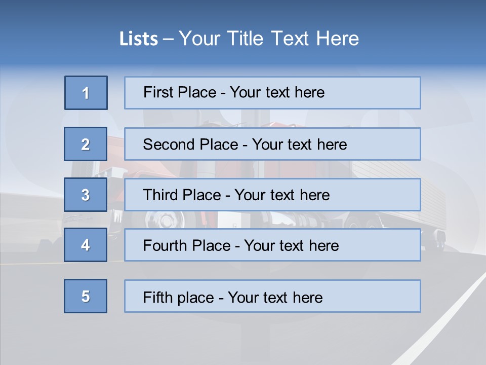 A Red Semi Truck Driving Down A Highway PowerPoint Template
