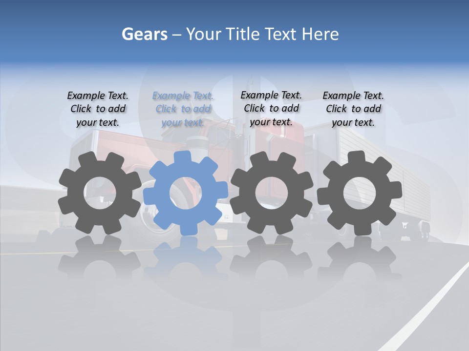 A Red Semi Truck Driving Down A Highway PowerPoint Template