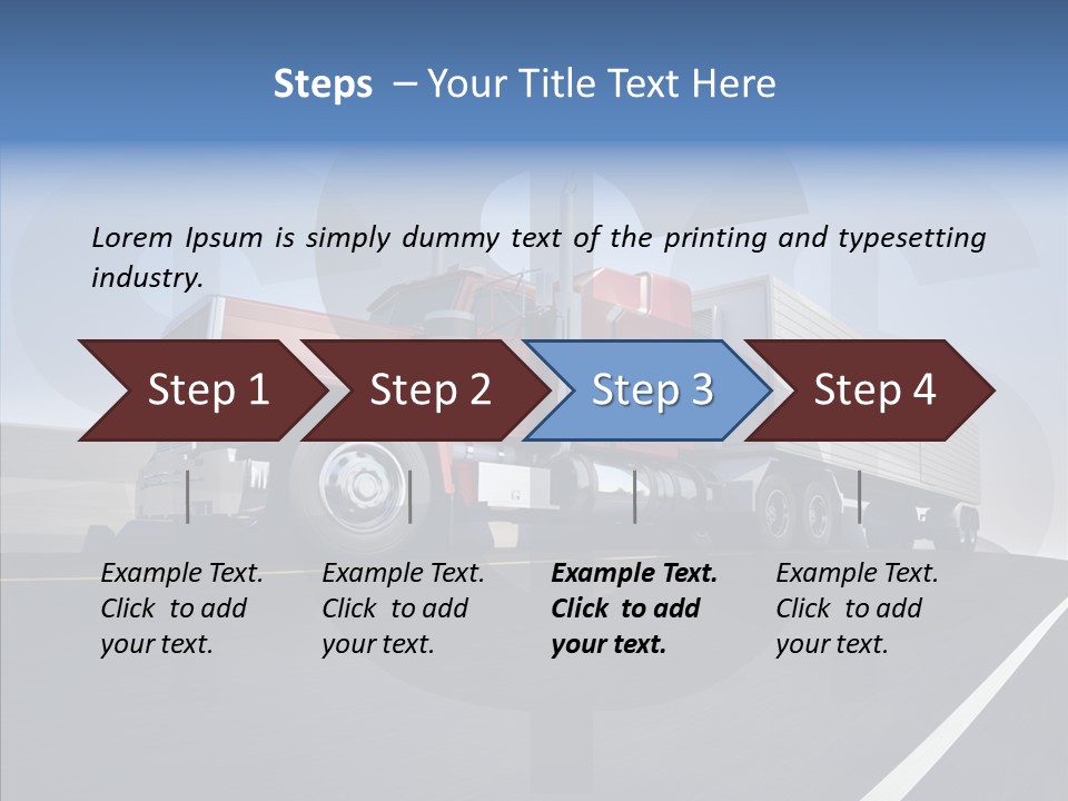 A Red Semi Truck Driving Down A Highway PowerPoint Template