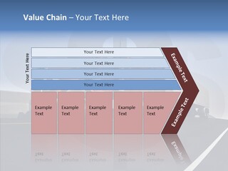 A Red Semi Truck Driving Down A Highway PowerPoint Template