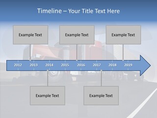 A Red Semi Truck Driving Down A Highway PowerPoint Template