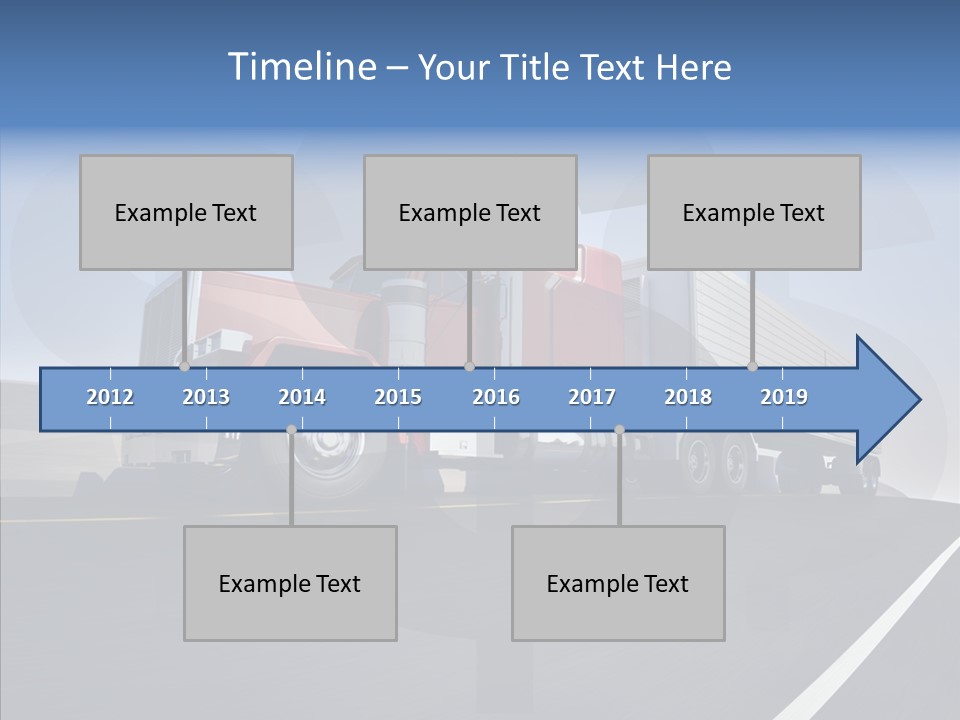 A Red Semi Truck Driving Down A Highway PowerPoint Template