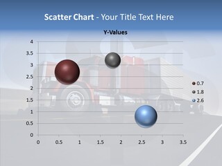 A Red Semi Truck Driving Down A Highway PowerPoint Template