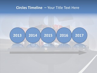 A Red Semi Truck Driving Down A Highway PowerPoint Template