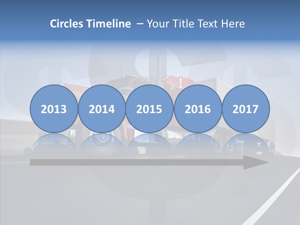 A Red Semi Truck Driving Down A Highway PowerPoint Template