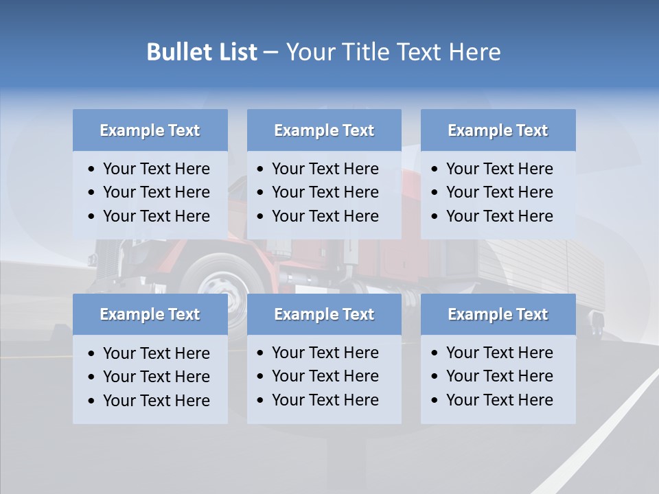 A Red Semi Truck Driving Down A Highway PowerPoint Template