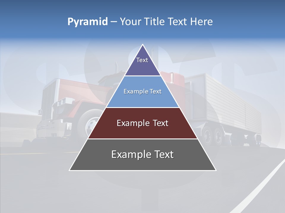 A Red Semi Truck Driving Down A Highway PowerPoint Template