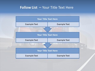 A Red Semi Truck Driving Down A Highway PowerPoint Template