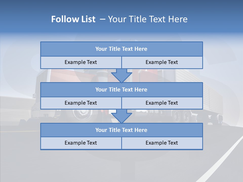A Red Semi Truck Driving Down A Highway PowerPoint Template