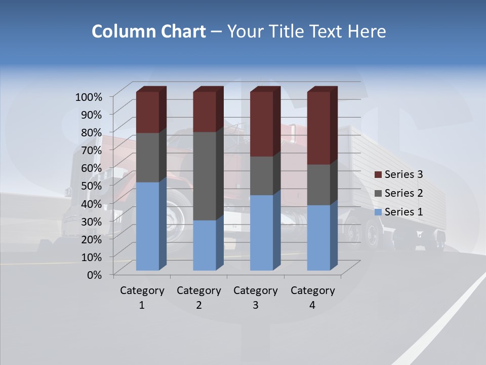 A Red Semi Truck Driving Down A Highway PowerPoint Template