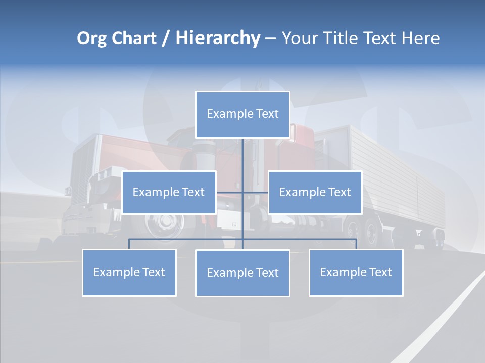 A Red Semi Truck Driving Down A Highway PowerPoint Template