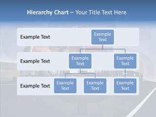A Red Semi Truck Driving Down A Highway PowerPoint Template