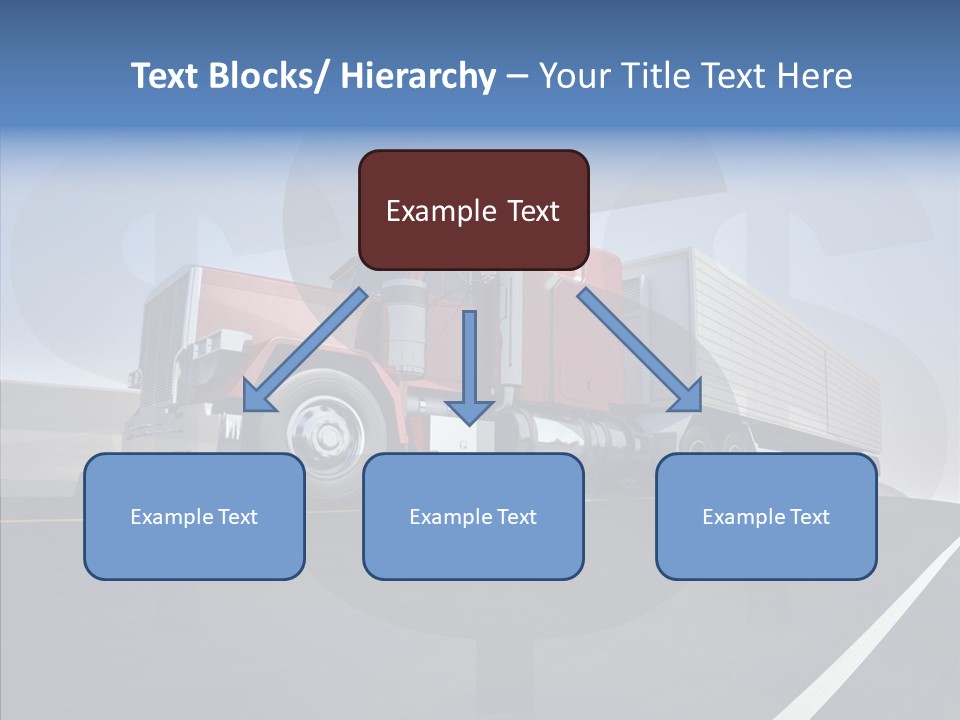 A Red Semi Truck Driving Down A Highway PowerPoint Template