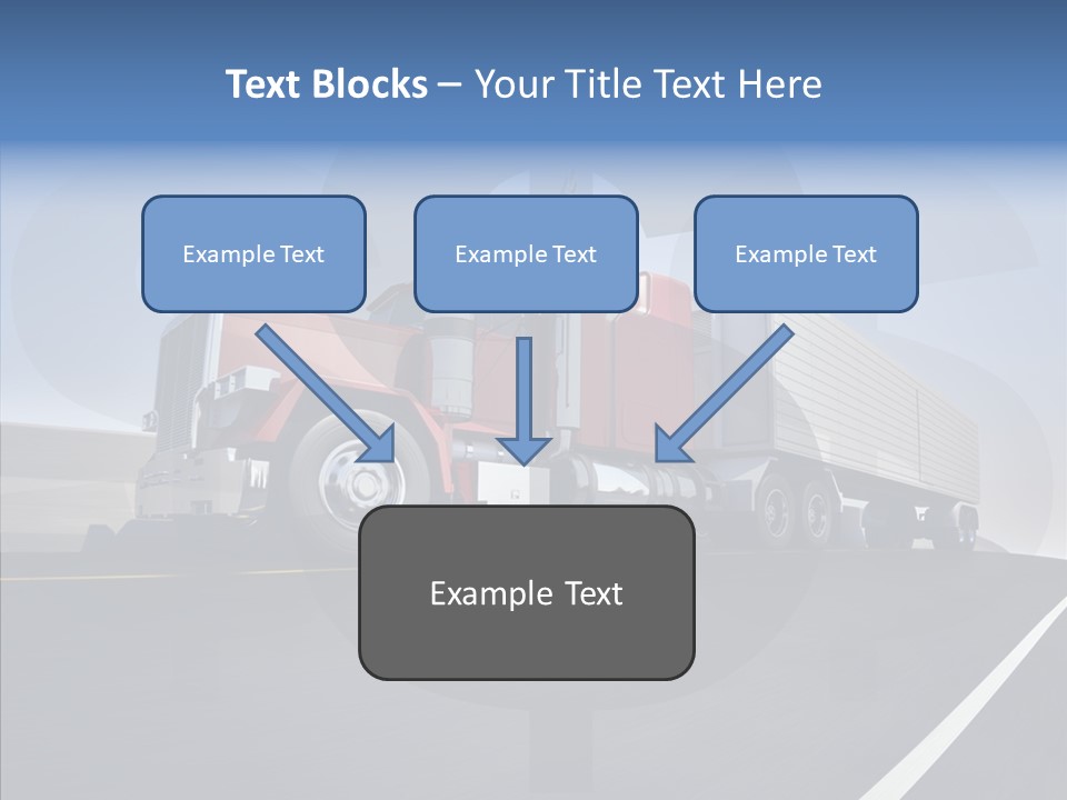 A Red Semi Truck Driving Down A Highway PowerPoint Template