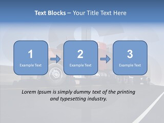 A Red Semi Truck Driving Down A Highway PowerPoint Template