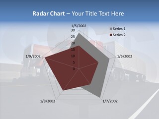 A Red Semi Truck Driving Down A Highway PowerPoint Template