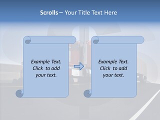 A Red Semi Truck Driving Down A Highway PowerPoint Template