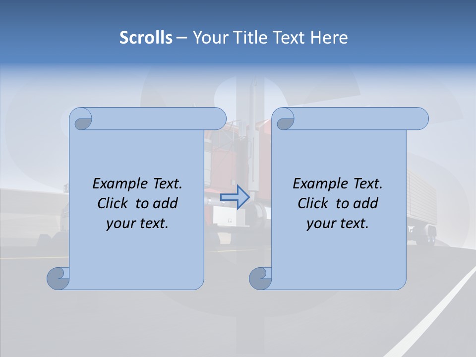 A Red Semi Truck Driving Down A Highway PowerPoint Template