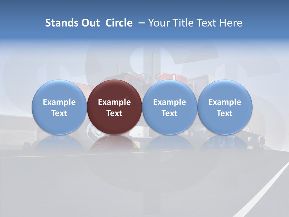 A Red Semi Truck Driving Down A Highway PowerPoint Template