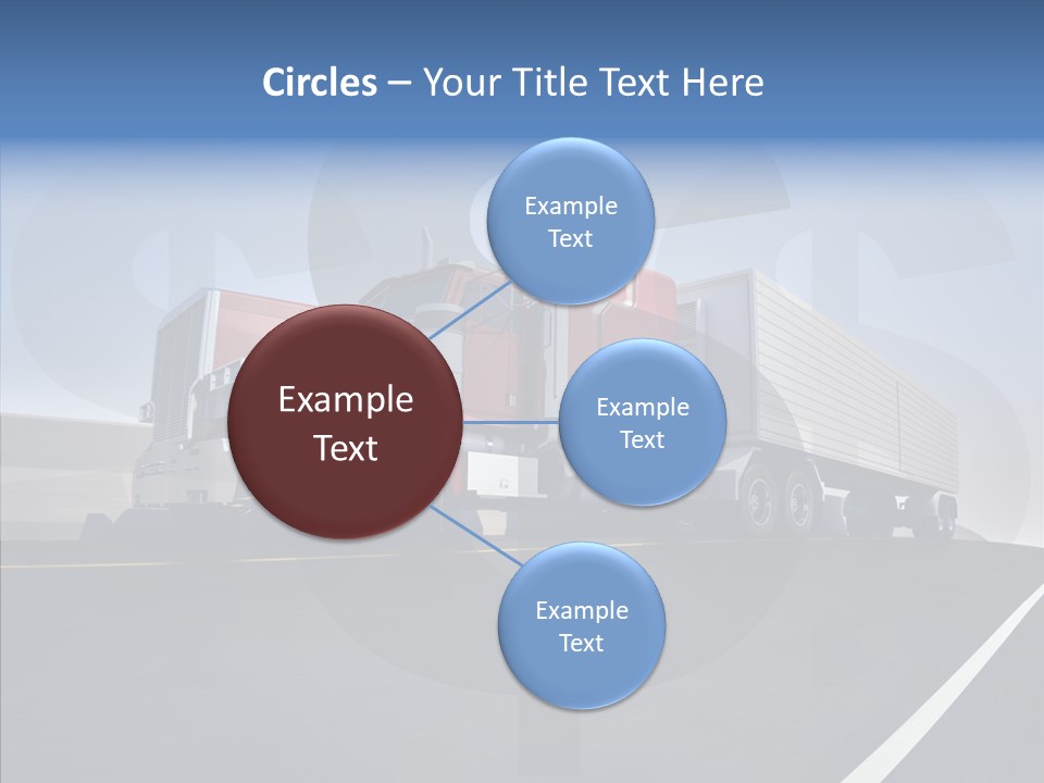 A Red Semi Truck Driving Down A Highway PowerPoint Template