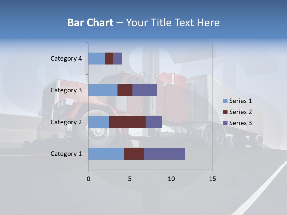 A Red Semi Truck Driving Down A Highway PowerPoint Template