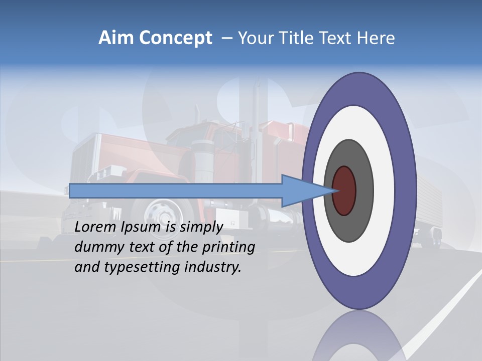 A Red Semi Truck Driving Down A Highway PowerPoint Template
