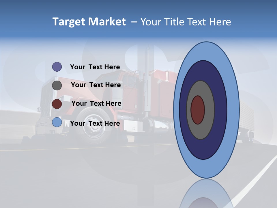 A Red Semi Truck Driving Down A Highway PowerPoint Template