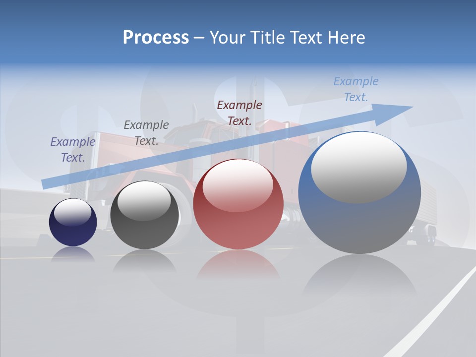 A Red Semi Truck Driving Down A Highway PowerPoint Template