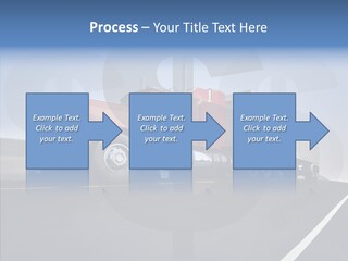 A Red Semi Truck Driving Down A Highway PowerPoint Template