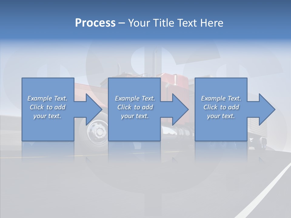 A Red Semi Truck Driving Down A Highway PowerPoint Template