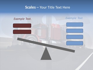 A Red Semi Truck Driving Down A Highway PowerPoint Template