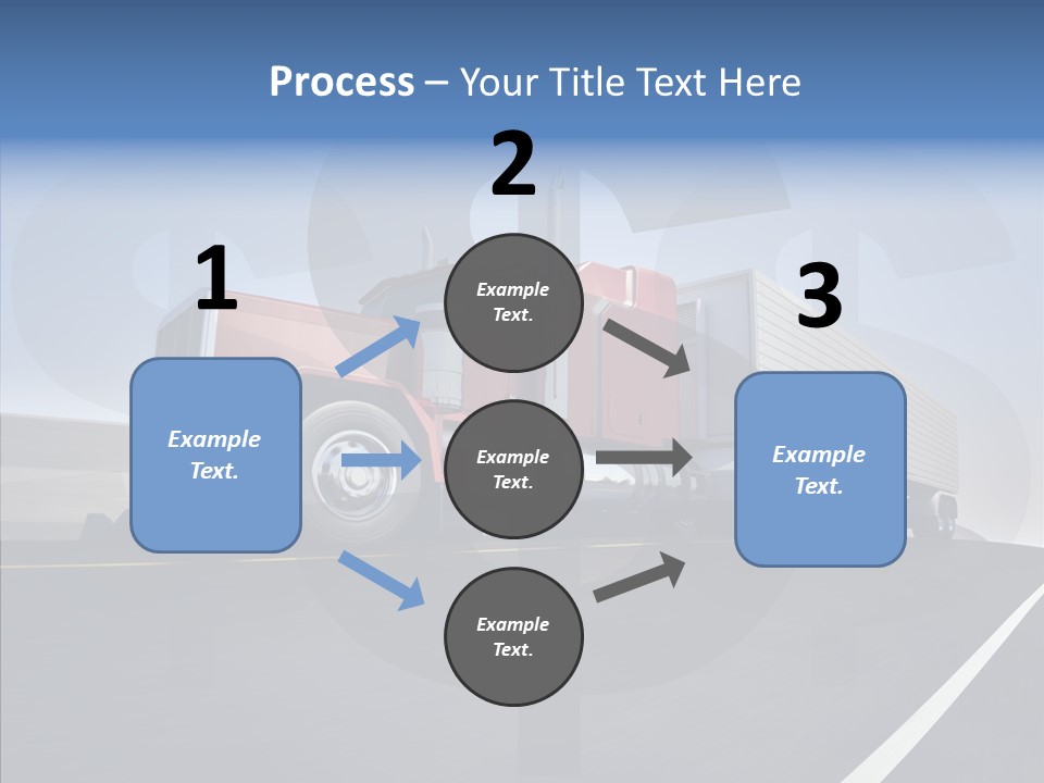 A Red Semi Truck Driving Down A Highway PowerPoint Template