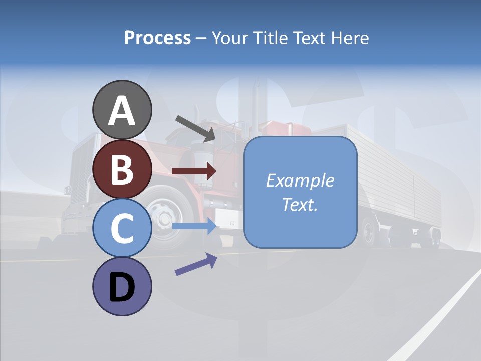 A Red Semi Truck Driving Down A Highway PowerPoint Template