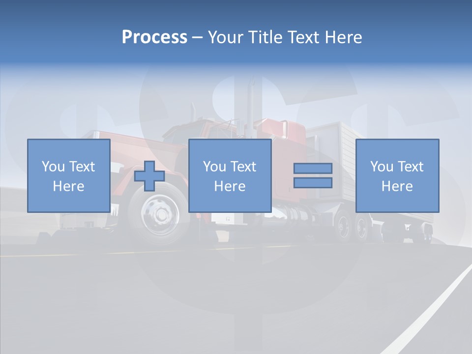 A Red Semi Truck Driving Down A Highway PowerPoint Template