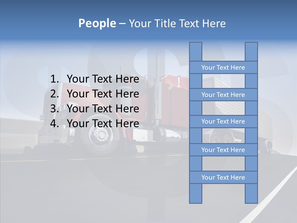 A Red Semi Truck Driving Down A Highway PowerPoint Template