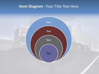 A Red Semi Truck Driving Down A Highway PowerPoint Template