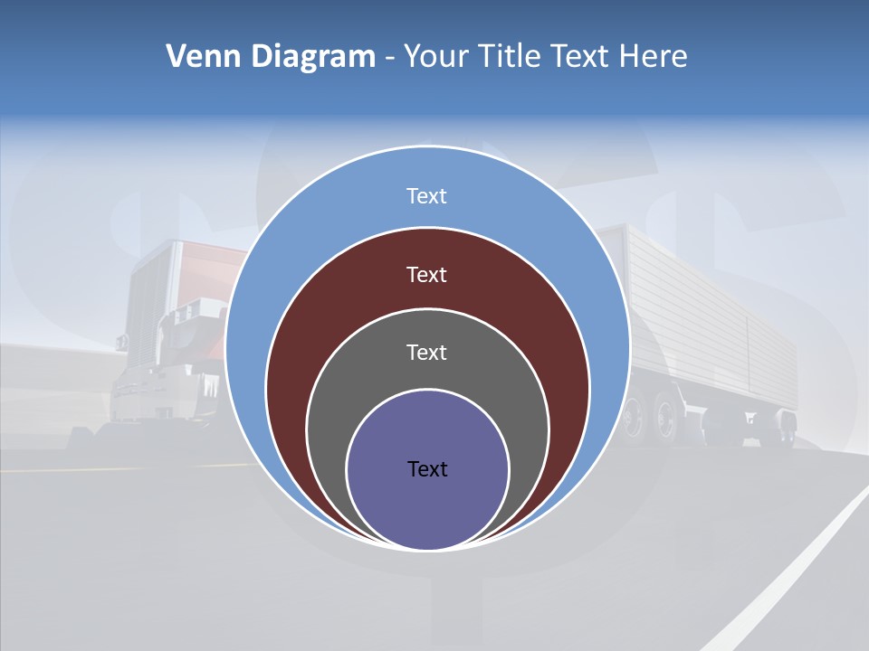 A Red Semi Truck Driving Down A Highway PowerPoint Template