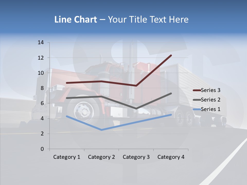 A Red Semi Truck Driving Down A Highway PowerPoint Template