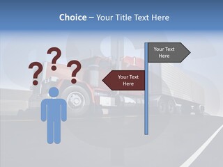 A Red Semi Truck Driving Down A Highway PowerPoint Template