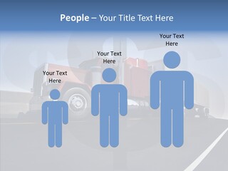 A Red Semi Truck Driving Down A Highway PowerPoint Template
