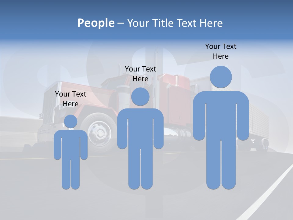 A Red Semi Truck Driving Down A Highway PowerPoint Template