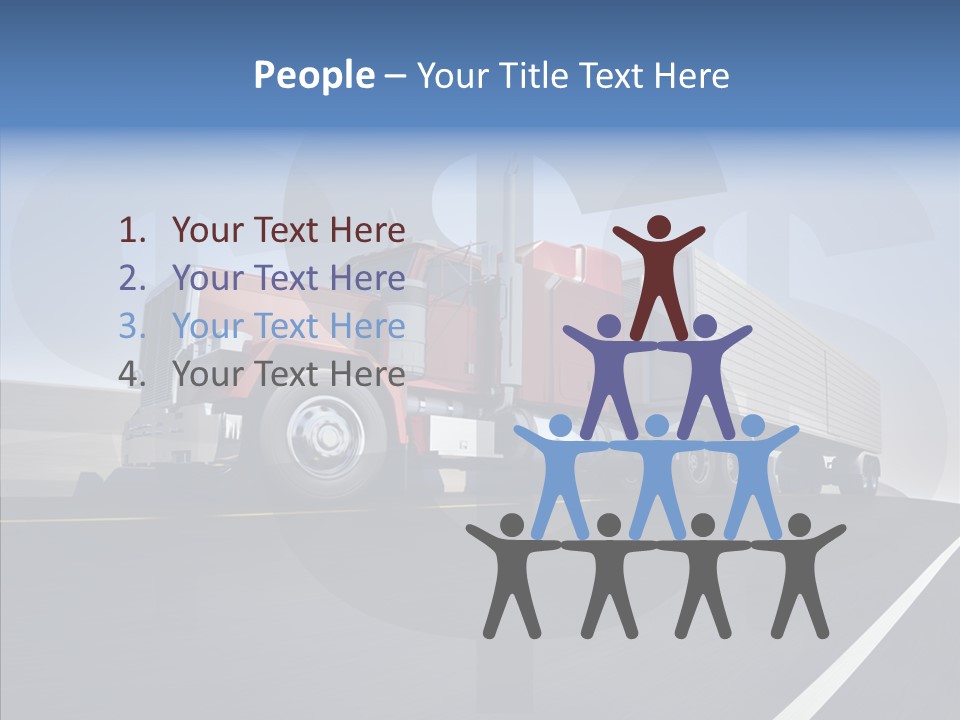 A Red Semi Truck Driving Down A Highway PowerPoint Template