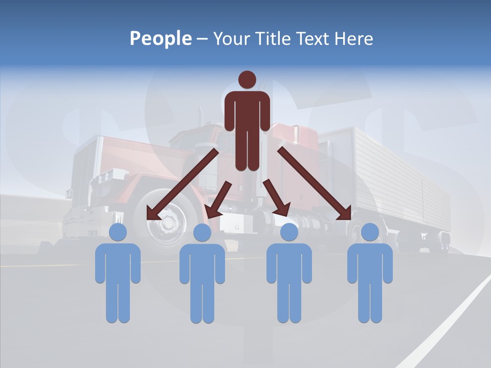 A Red Semi Truck Driving Down A Highway PowerPoint Template