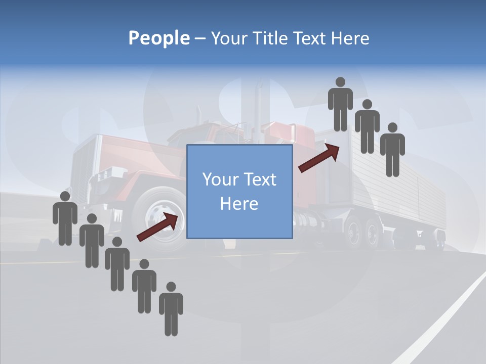 A Red Semi Truck Driving Down A Highway PowerPoint Template