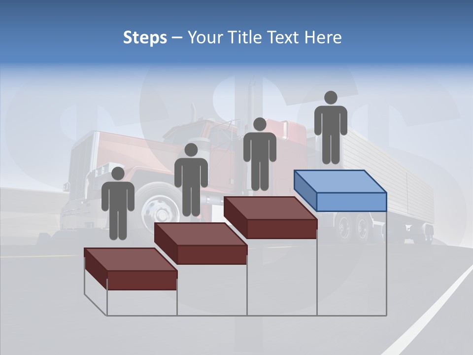 A Red Semi Truck Driving Down A Highway PowerPoint Template