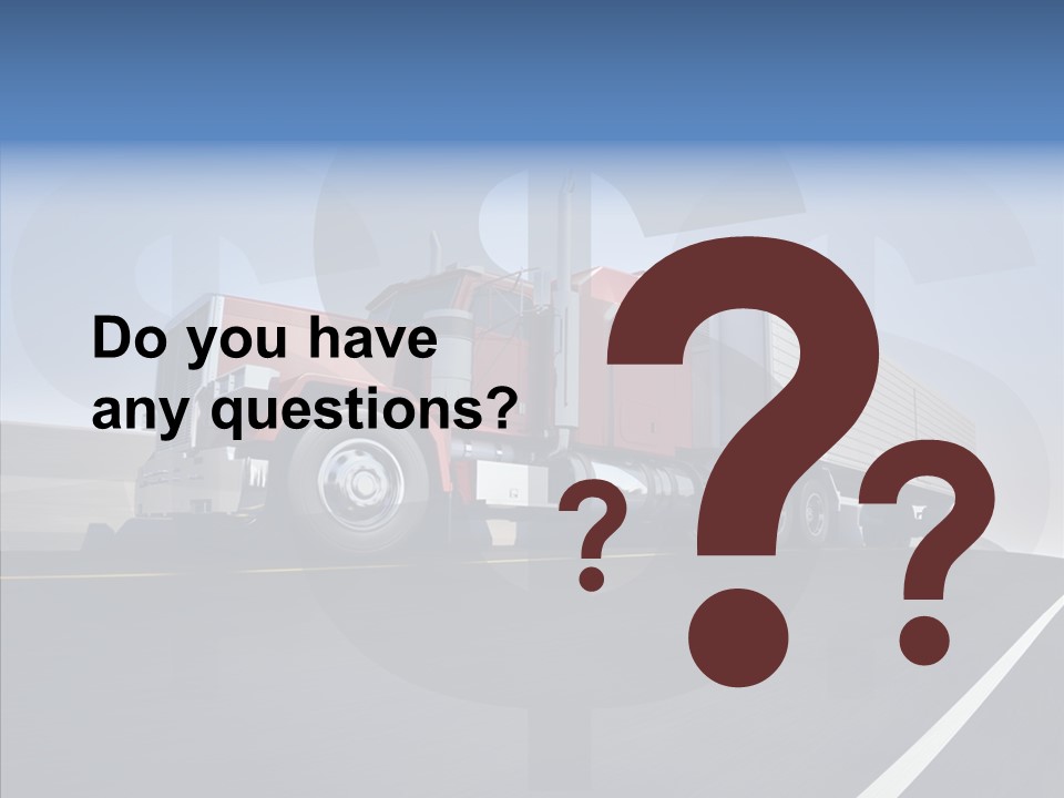 A Red Semi Truck Driving Down A Highway PowerPoint Template