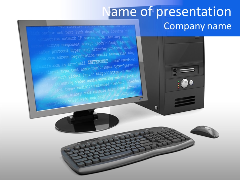 Hand Web Keyboard PowerPoint Template