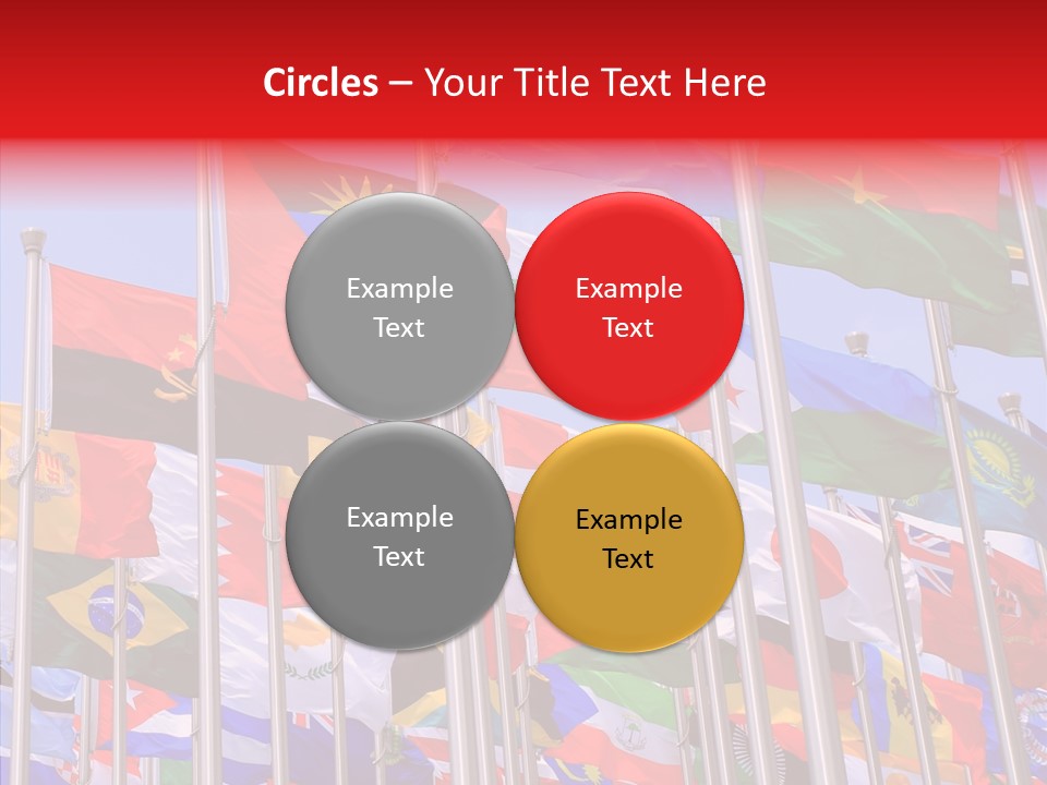 A Bunch Of Flags That Are Flying In The Air PowerPoint Template